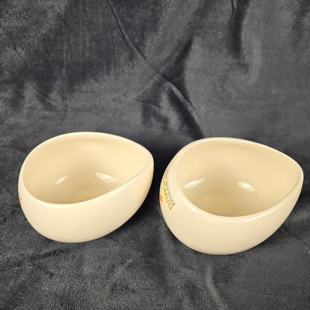 Pair of Chocolate by the Bald Man Max Brenner Hug Mugs White Ceramic